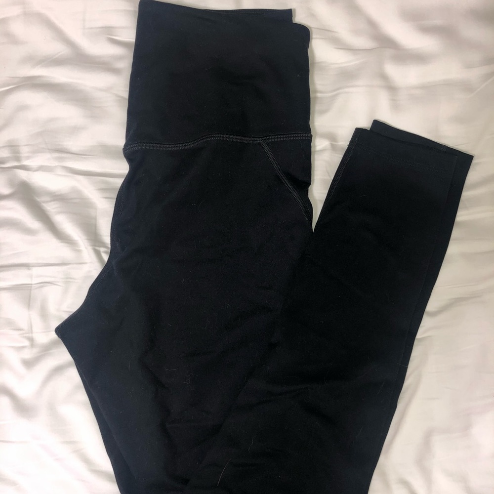 Girlfriend Collective Plain Black Fleece Leggings